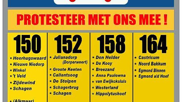 Oproep: Protesteer mee in Provinciekantoor Haarlem tegen verdwijnen buslijnen