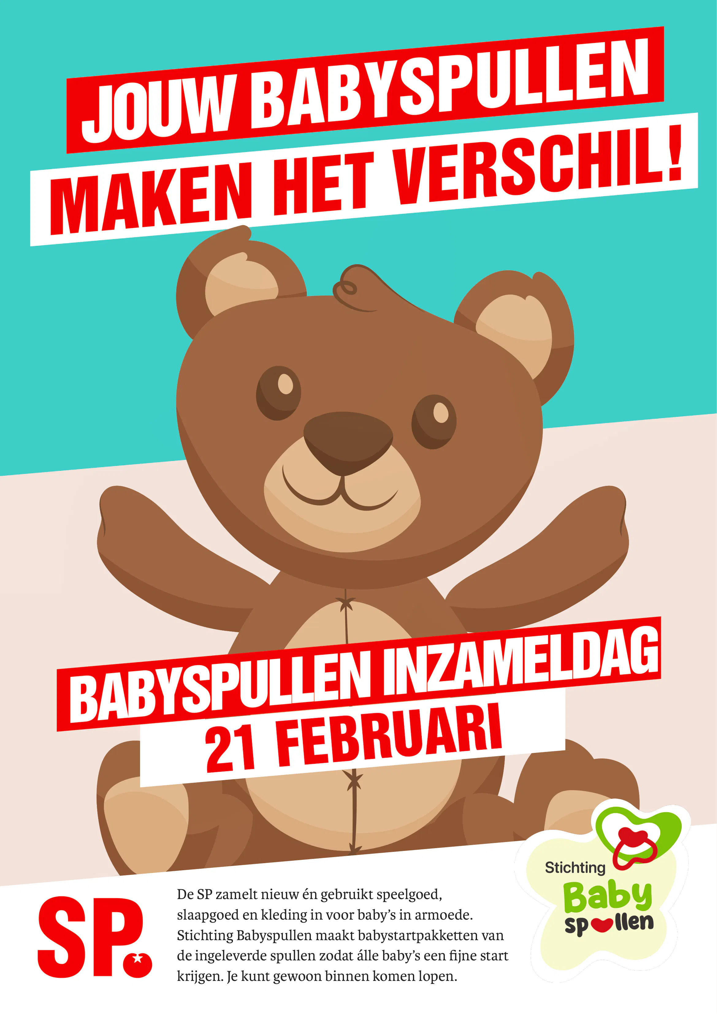 SP Tilburg verzamelt babyspullen