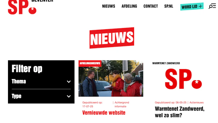 Vernieuwde website