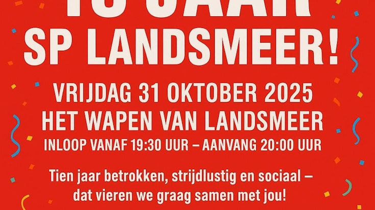 SP Landsmeer viert 10 jarig bestaan
