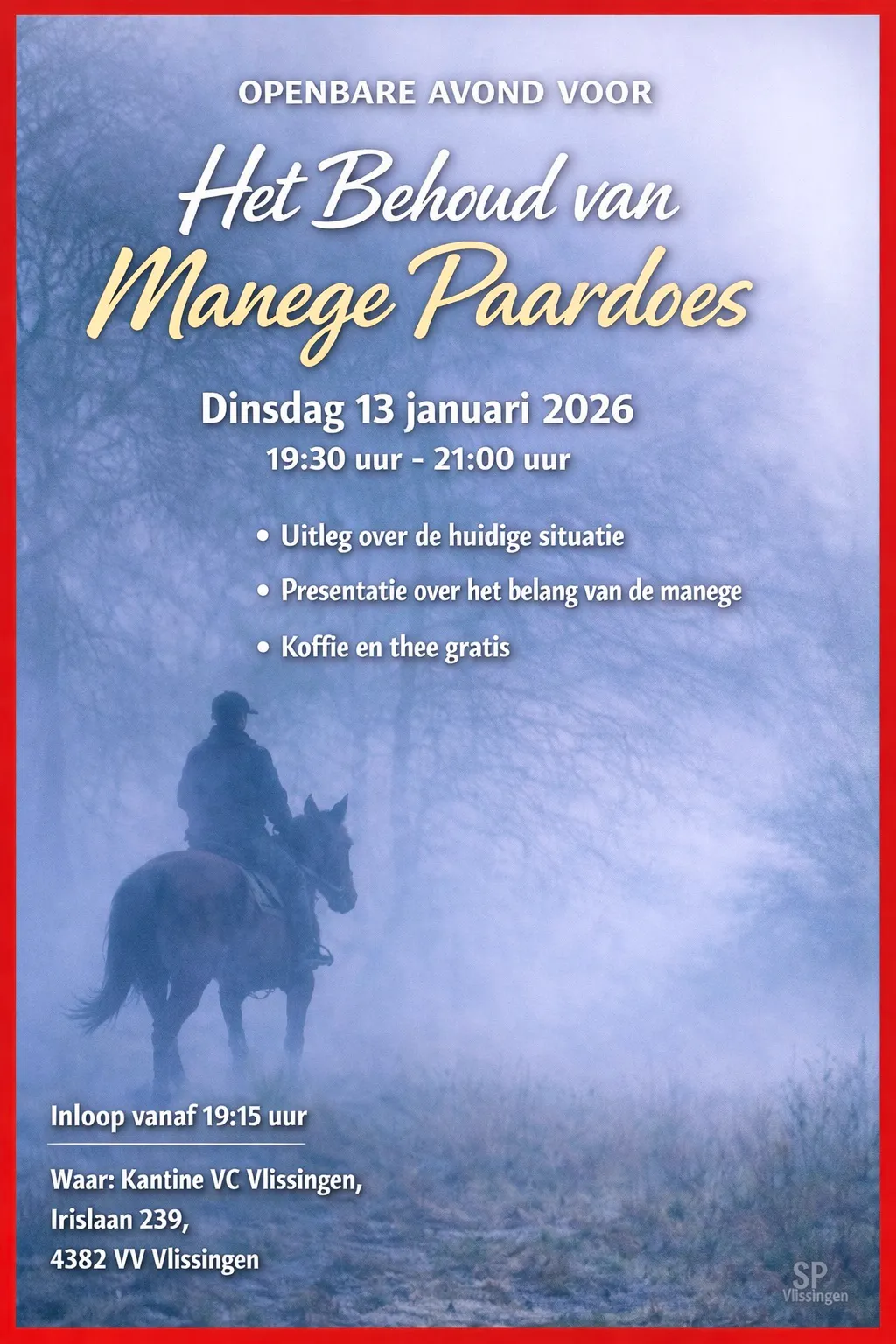 Afbeelding voor Behoud manege Paardoes13 januari infoavond