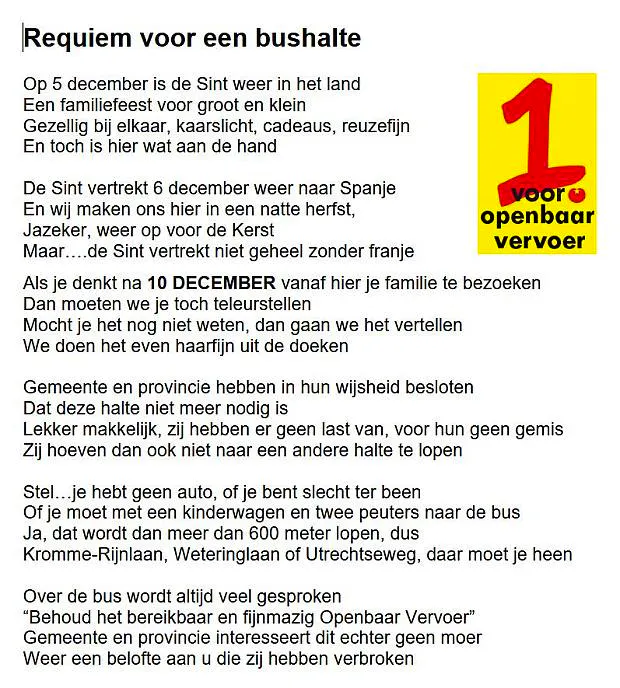 Requiem voor een bushalte SP Zeist
